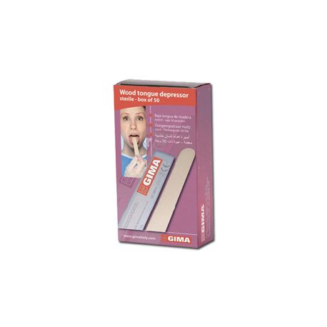 GIMA WOOD TONGUE DEPRESSOR - STERILE (40 BOXES OF 50)
