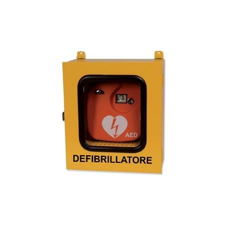 GIMA CABINET WITH THERMO AND ALARM FOR DEFIBRILLATORS - OUTDOORS USE - YELLOW