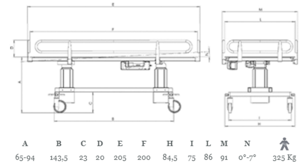 CAMILLA DE DUCHA BARÍATRICA NEFTI GRANDE - ELÉCTRICA